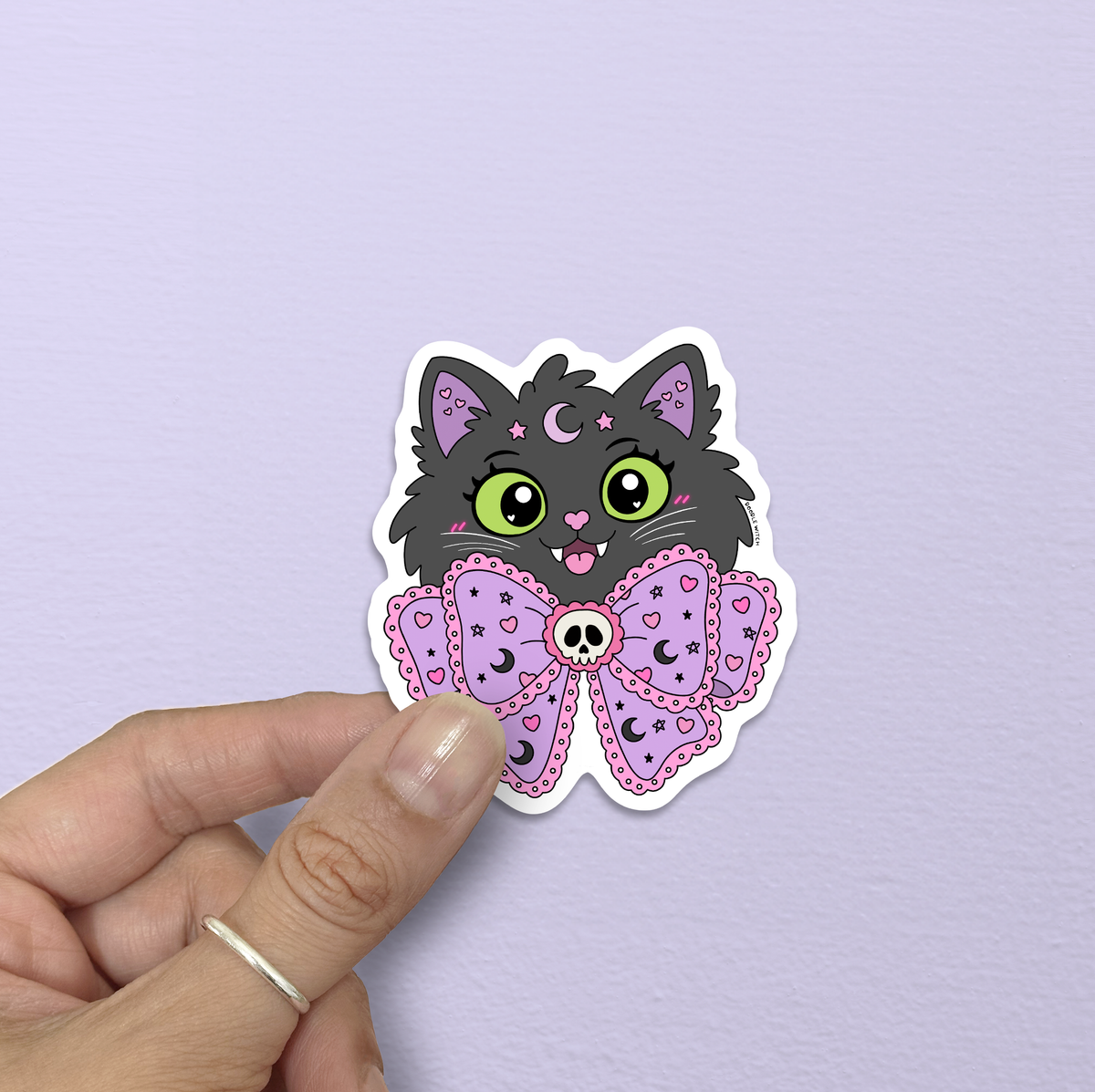 Cat Bow With Bow Sticker