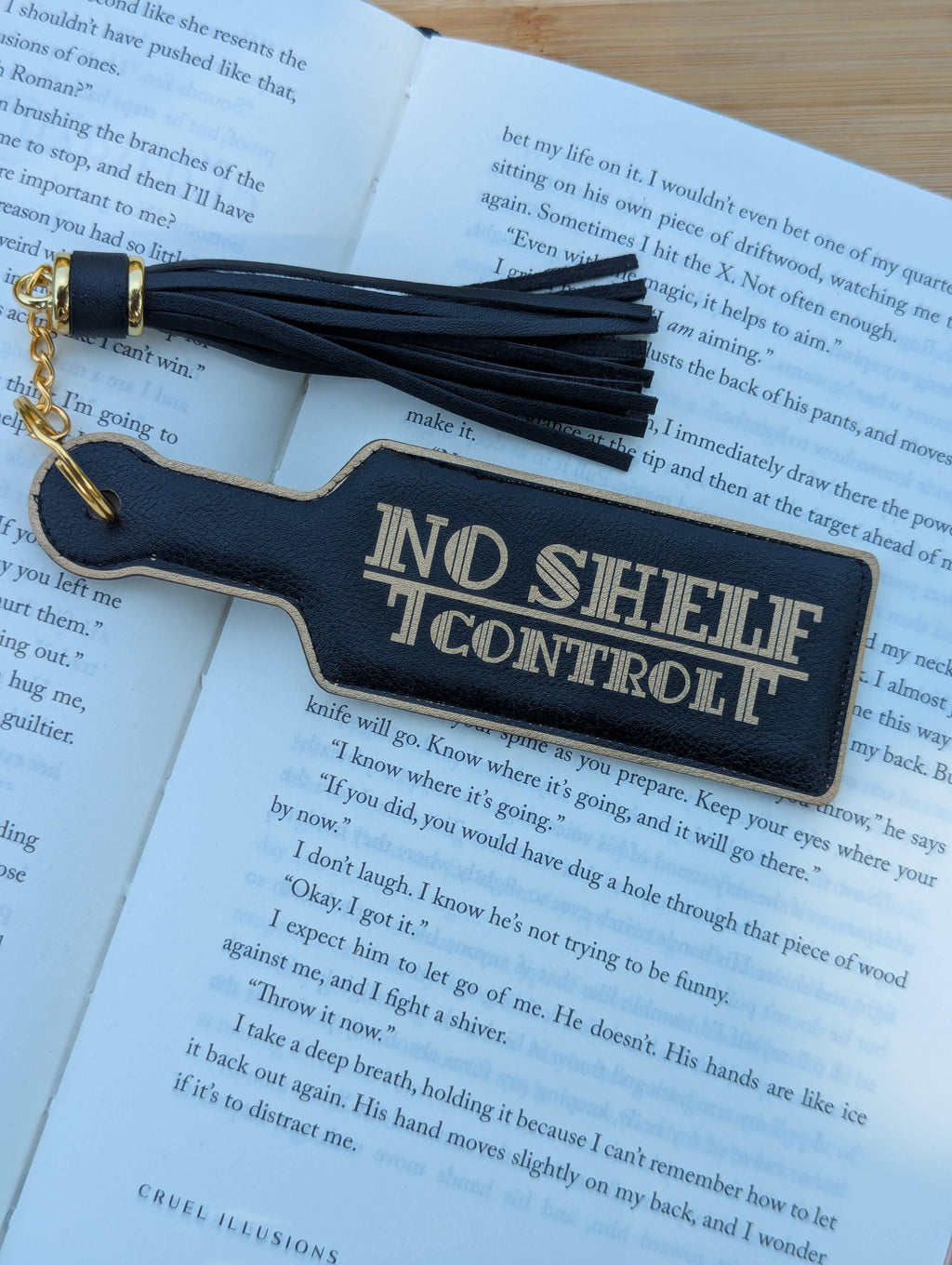 Bookish Book Brat Paddle Faux Leather Bookmark & Keychain