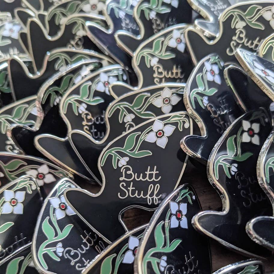 Butt Stuff hard enamel pin (black version)