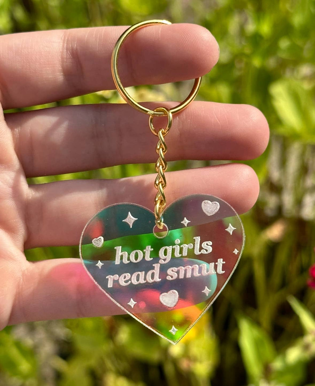 Hot Girls Read Smut Iridescent Acrylic Keychain