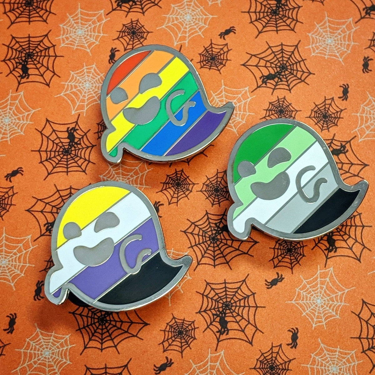 Gaysper - gay, queer pride, LGBTQIA+ ghost enamel pin