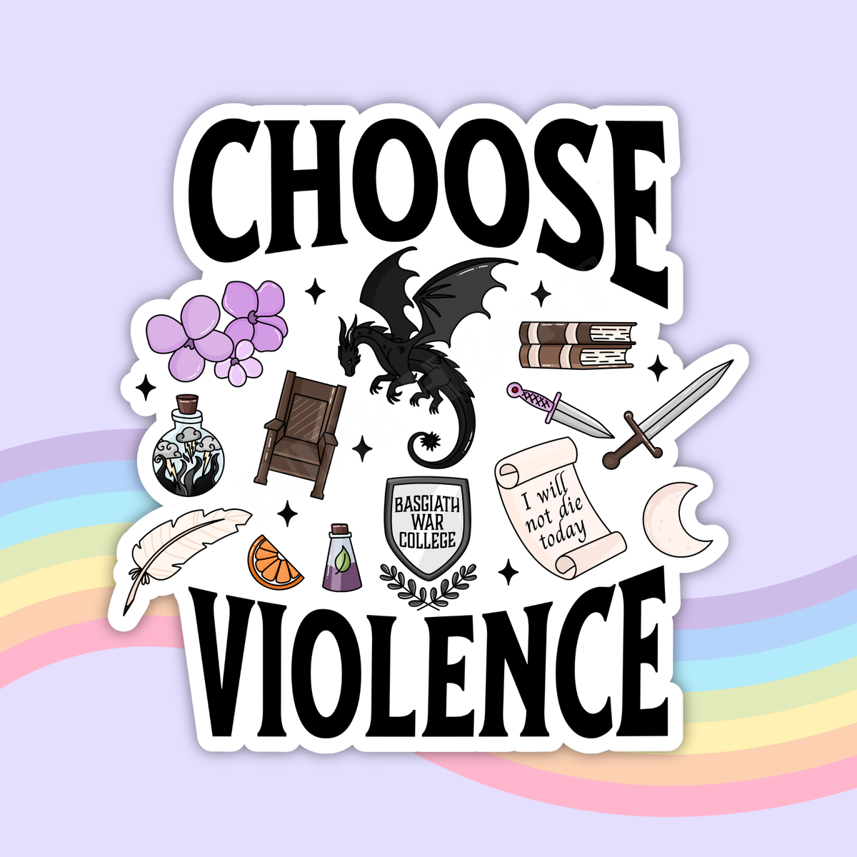 Choose Violence Fantasy Reader Sticker