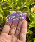 I'd Rather Be Reading Motel Iridescent Keychain
