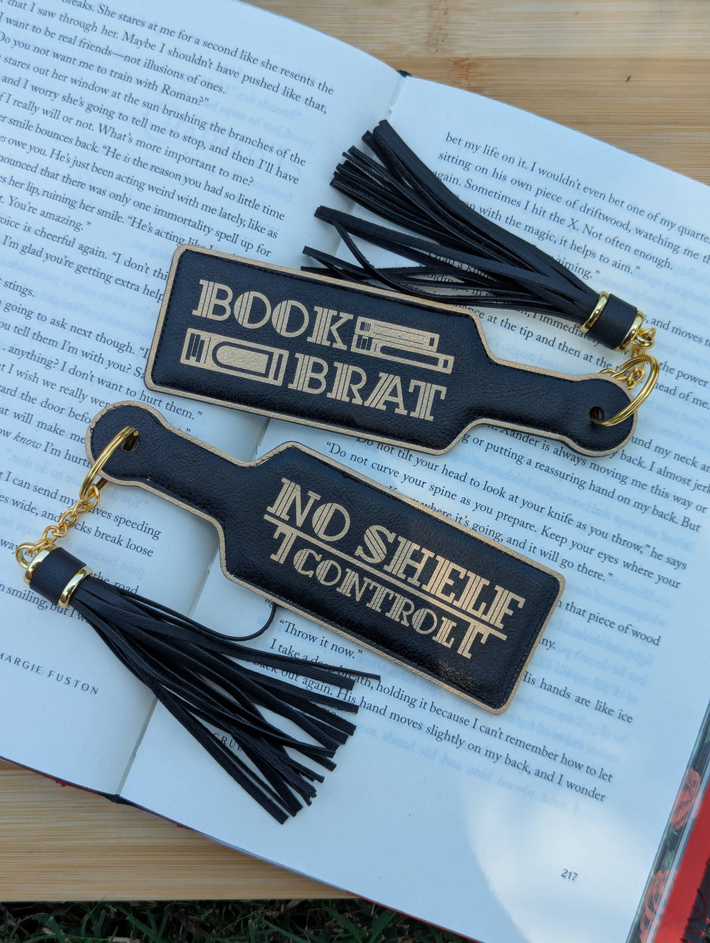 Bookish Book Brat Paddle Faux Leather Bookmark & Keychain