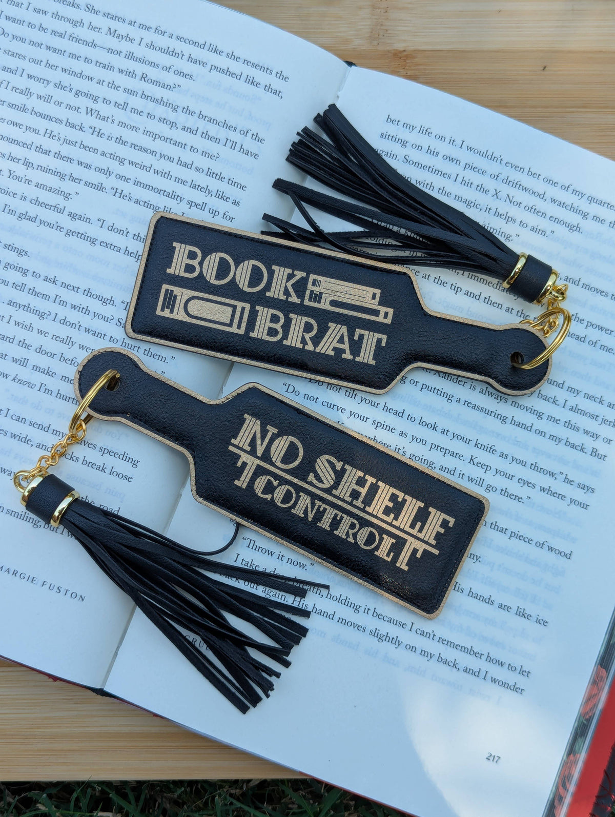 Bookish Book Brat Paddle Faux Leather Bookmark & Keychain