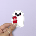 Ghost With Dr Pepper Drink Sticker