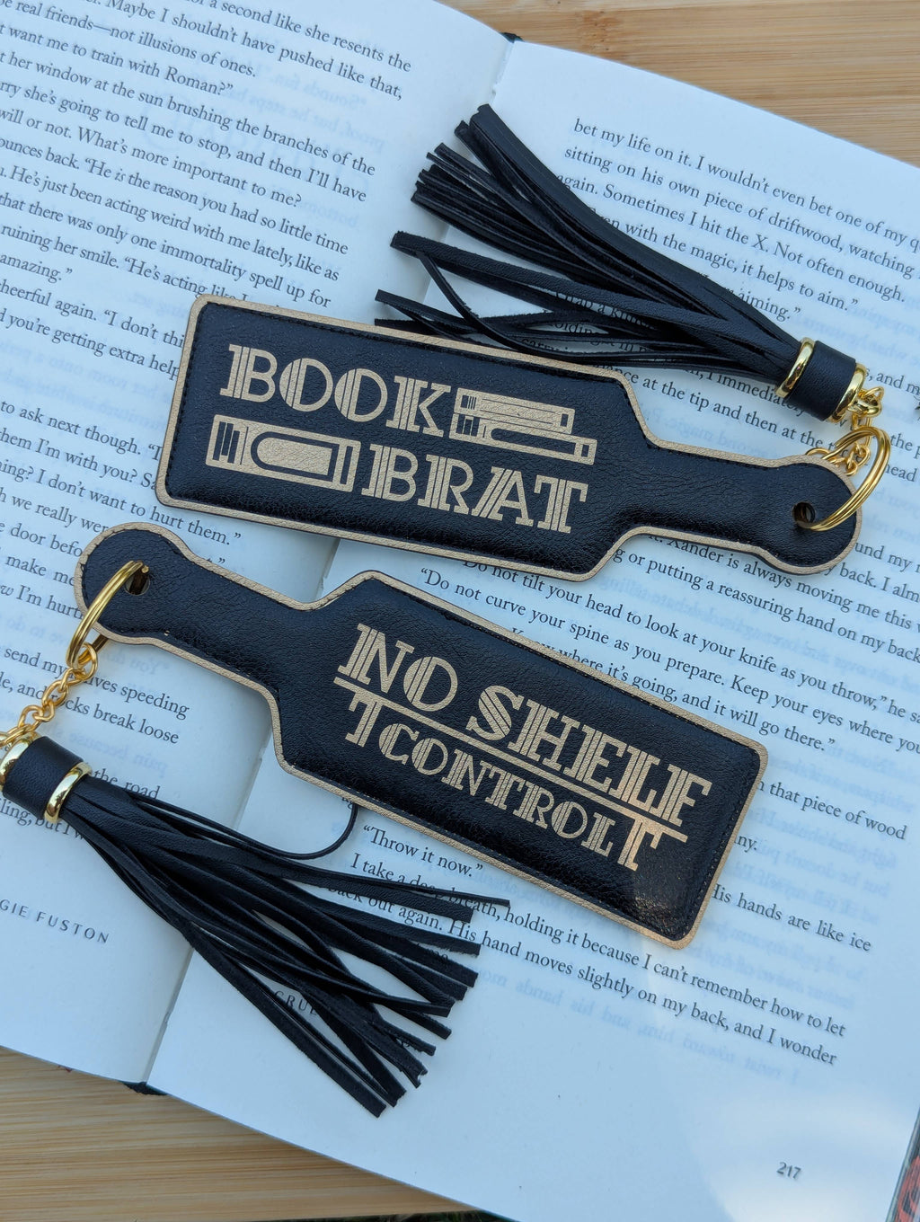 Bookish Book Brat Paddle Faux Leather Bookmark & Keychain