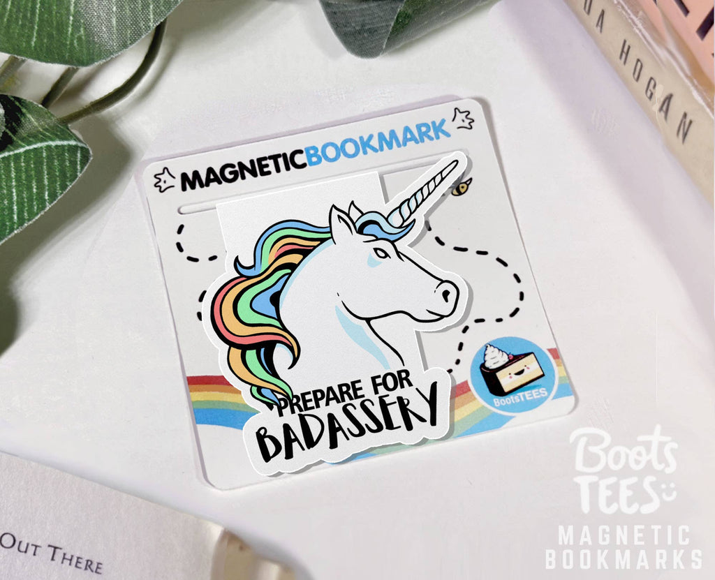 Badass Unicorn Magnetic Bookmark, Bookish Gift Page Marker