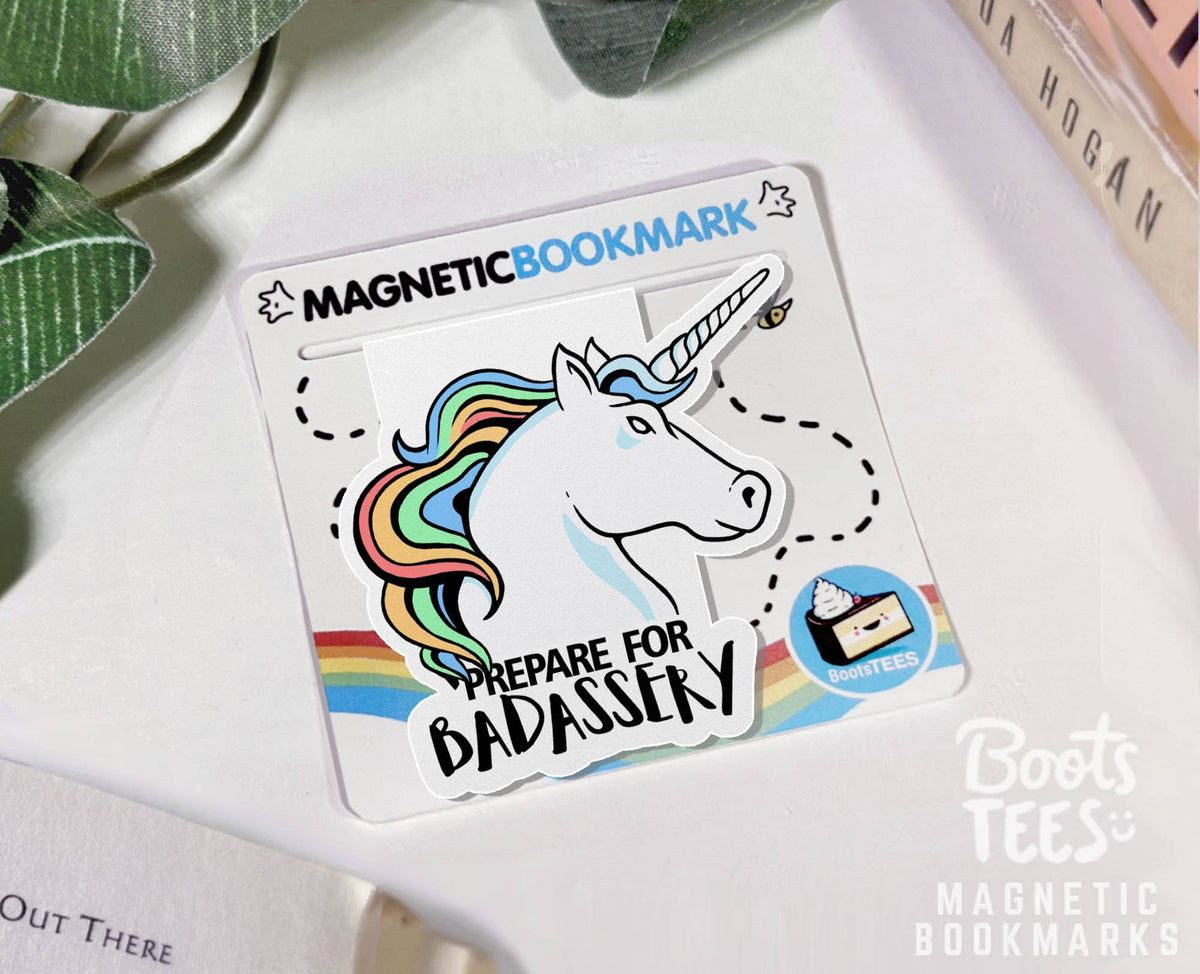 Badass Unicorn Magnetic Bookmark, Bookish Gift Page Marker