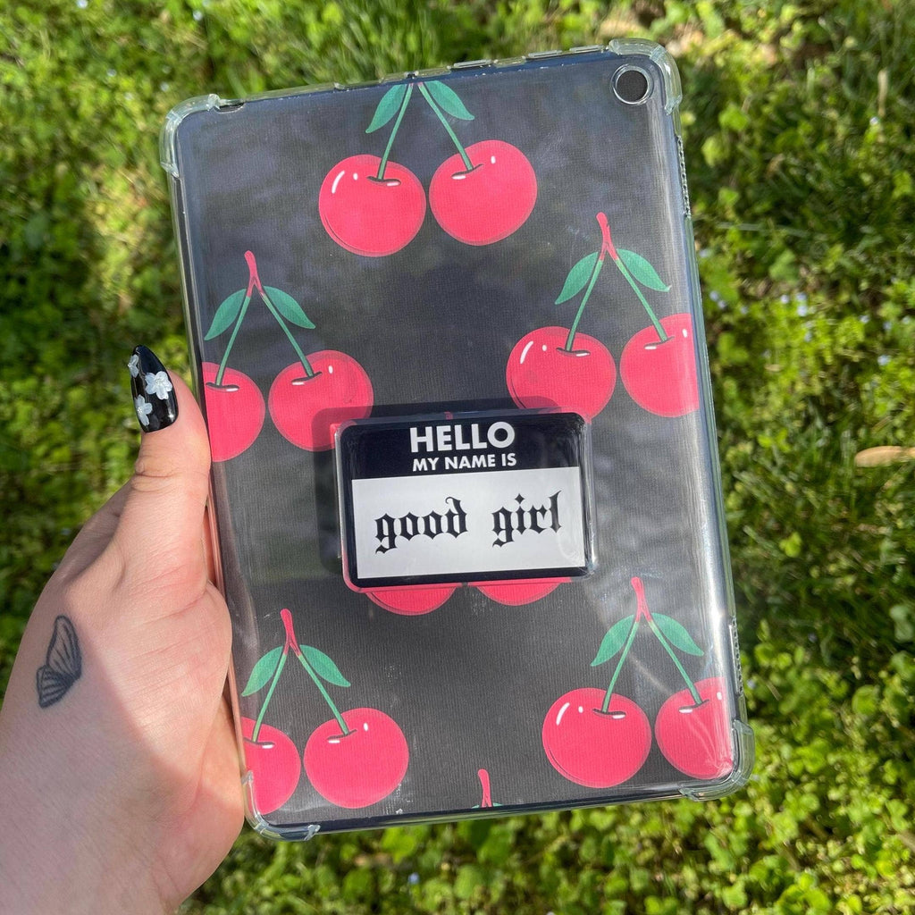 Hello My Name Is Good Girl Kindle Grip | Magnetic
