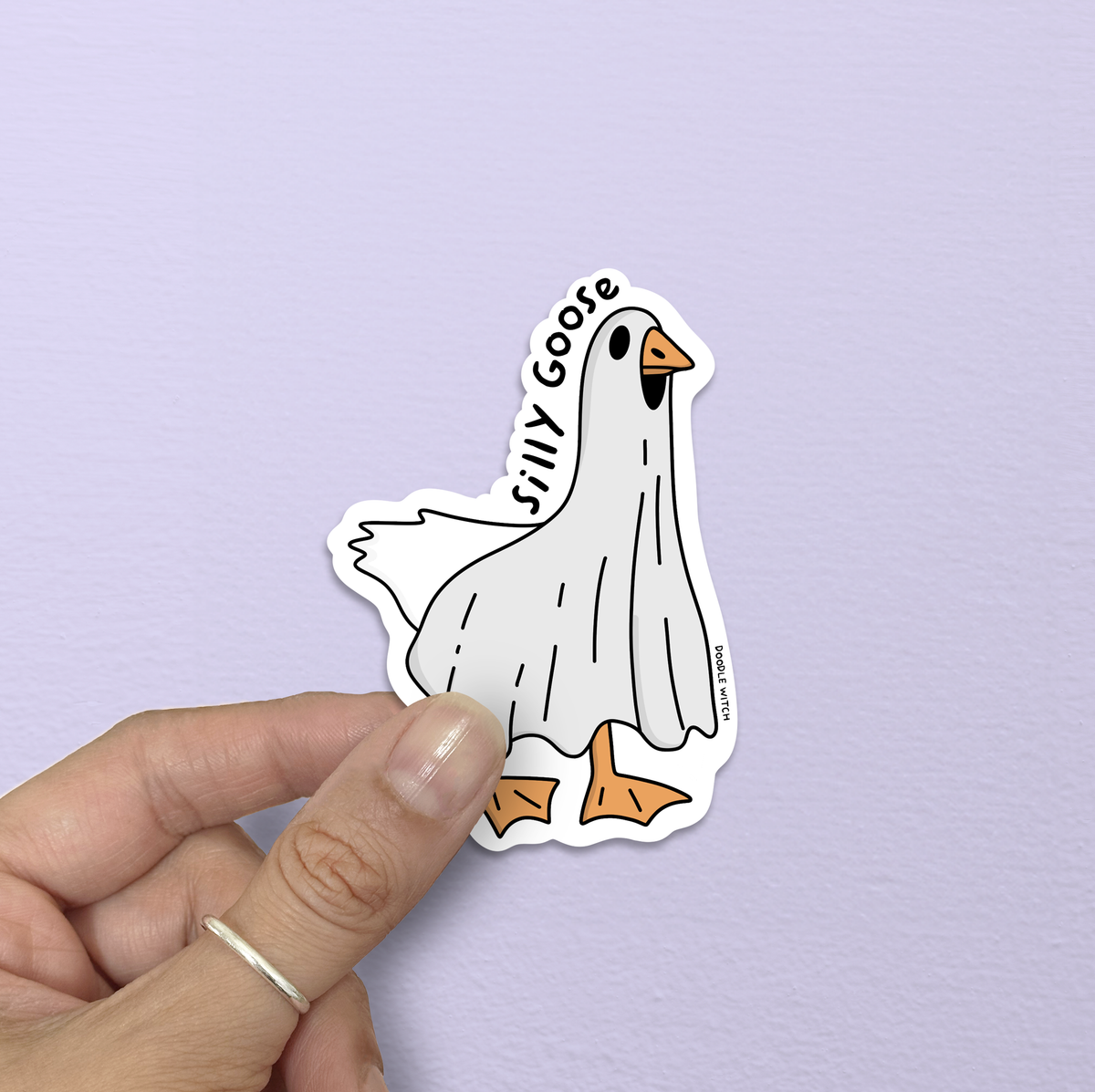 Silly Goose Ghost Sticker