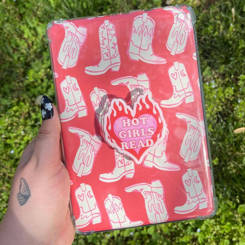 Hot Girls Read Heart Kindle Grip | Magnetic or Sticker
