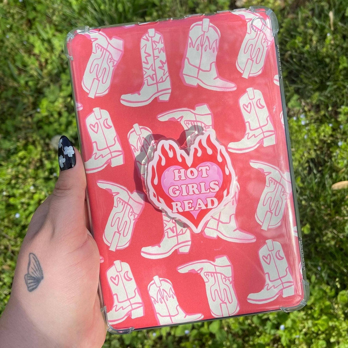 Hot Girls Read Heart Kindle Grip | Magnetic or Sticker