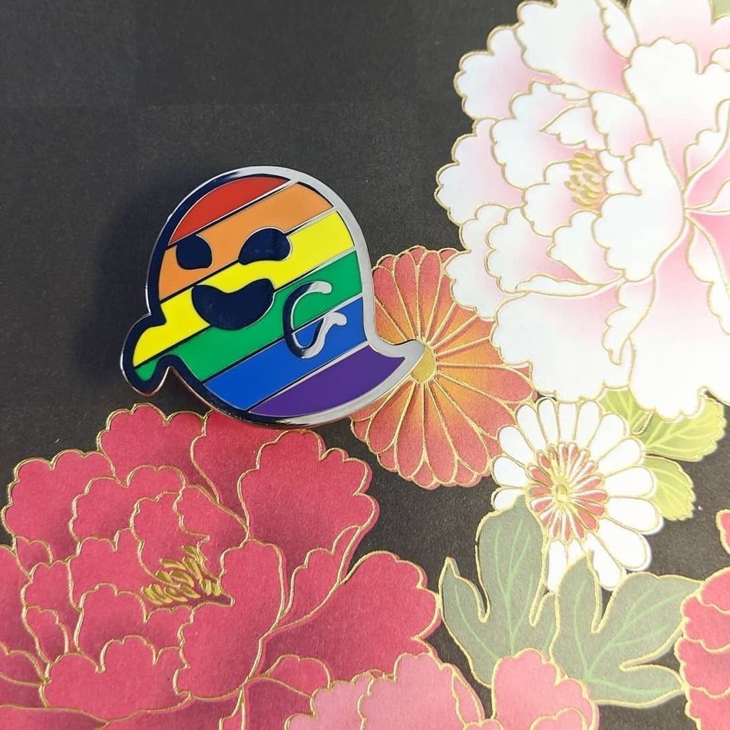 Gaysper - gay, queer pride, LGBTQIA+ ghost enamel pin