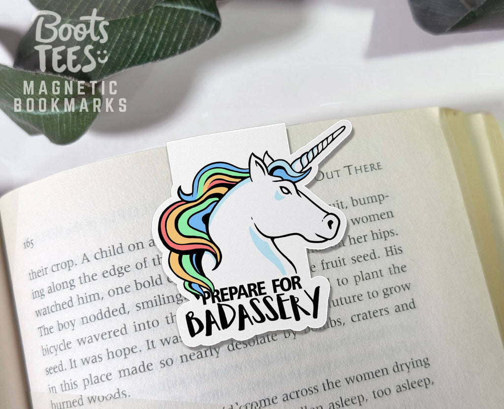 Badass Unicorn Magnetic Bookmark, Bookish Gift Page Marker
