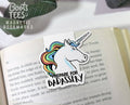 Badass Unicorn Magnetic Bookmark, Bookish Gift Page Marker