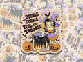 Double Double Pinup Girl Spooky Colorful  Vinyl Sticker,