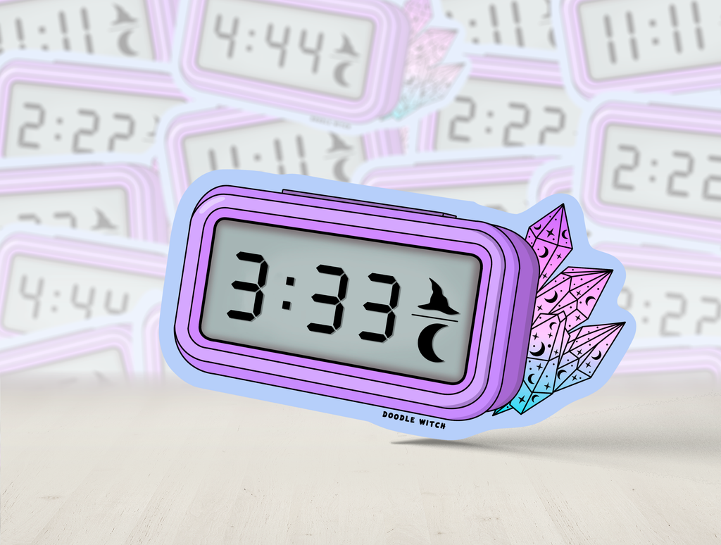 Angel Number Alarm Clock Spiritual Witch Stickers