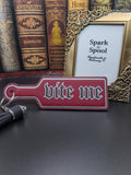 Bite Me Bookish Paddle Faux Leather Bookmark & Keychain