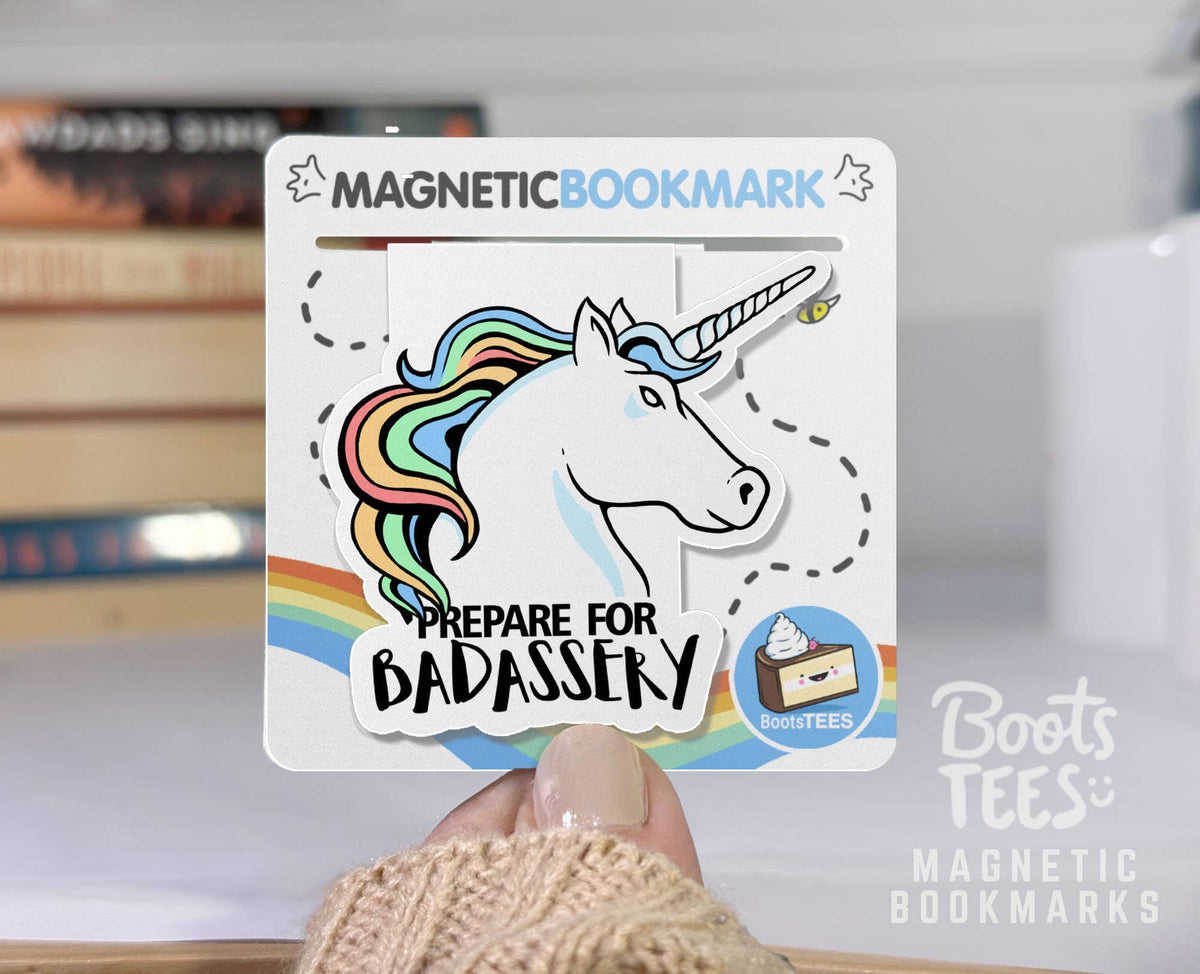 Badass Unicorn Magnetic Bookmark, Bookish Gift Page Marker