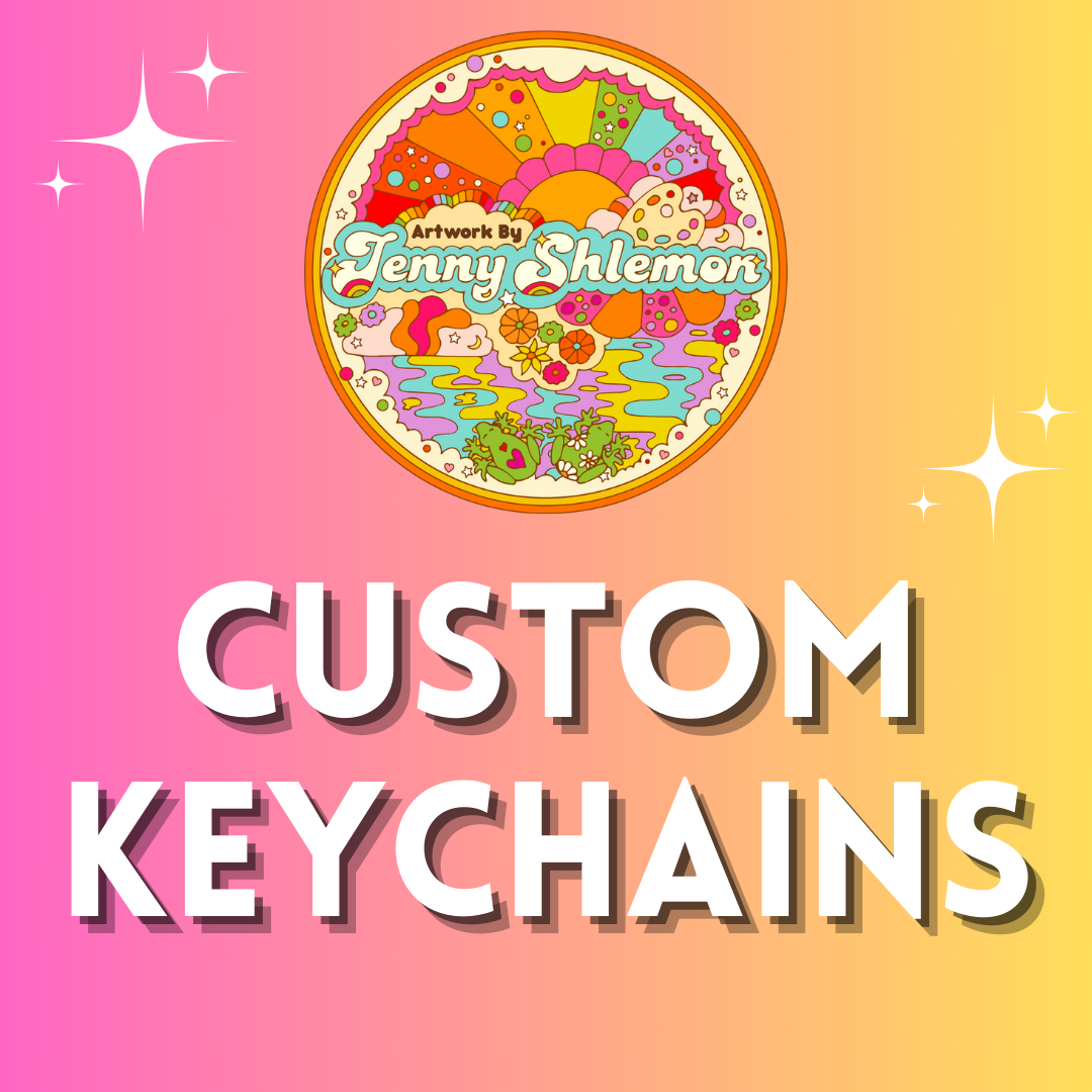 Custom Business Logo/Phrase Iridescent Keychains
