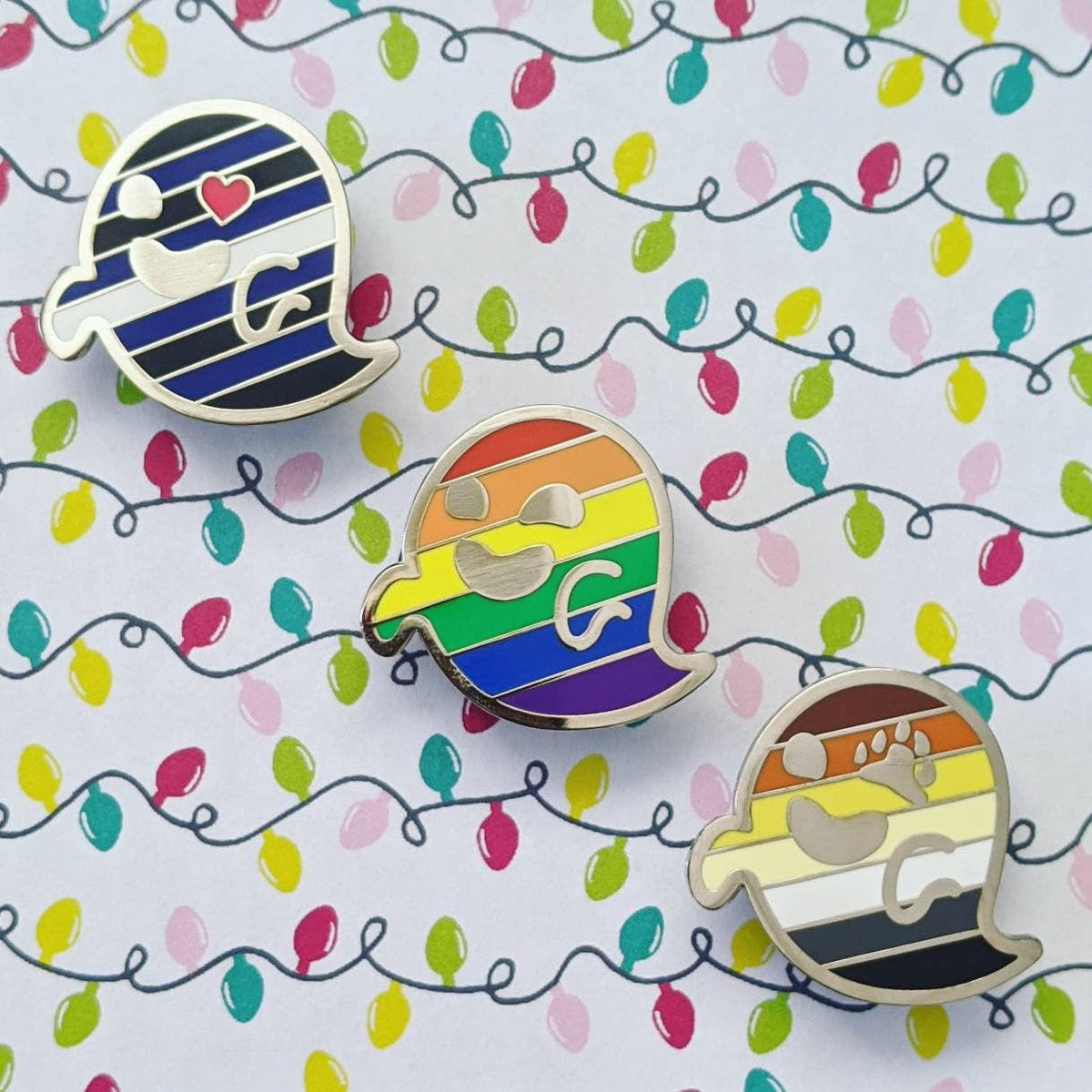 Gaysper - gay, queer pride, LGBTQIA+ ghost enamel pin