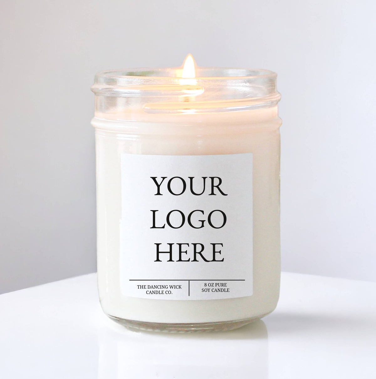 Custom Logo Glass Candle | 4 oz, 8 oz, 16 oz