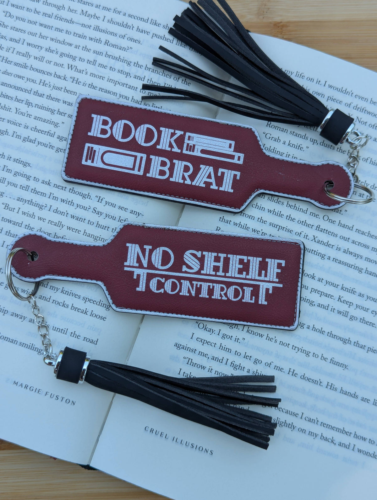 Bookish Book Brat Paddle Faux Leather Bookmark & Keychain