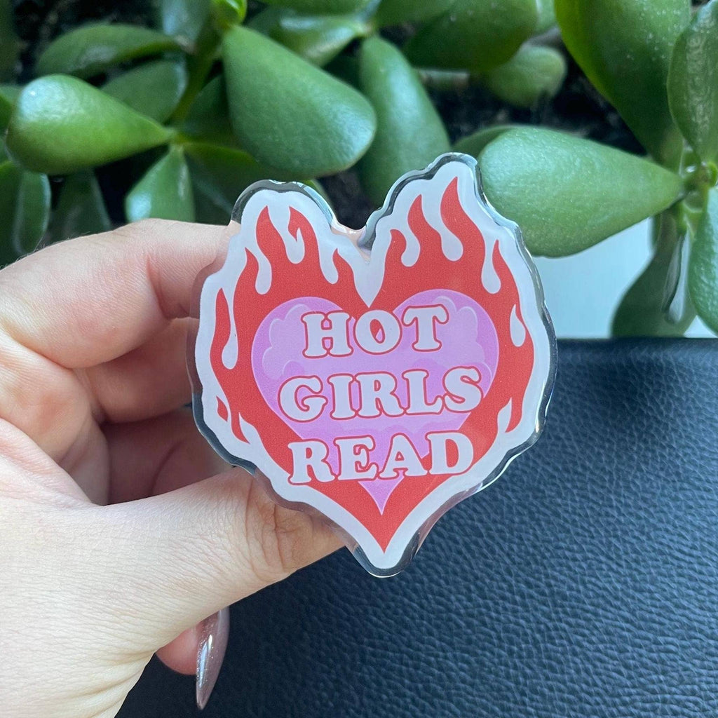Hot Girls Read Heart Kindle Grip | Magnetic or Sticker