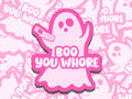 Cute Pink Ghost Spooky Waterproof Vinyl Sticker