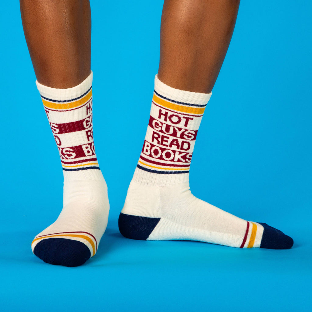 Hot Guys Read Books Gym Crew Socks