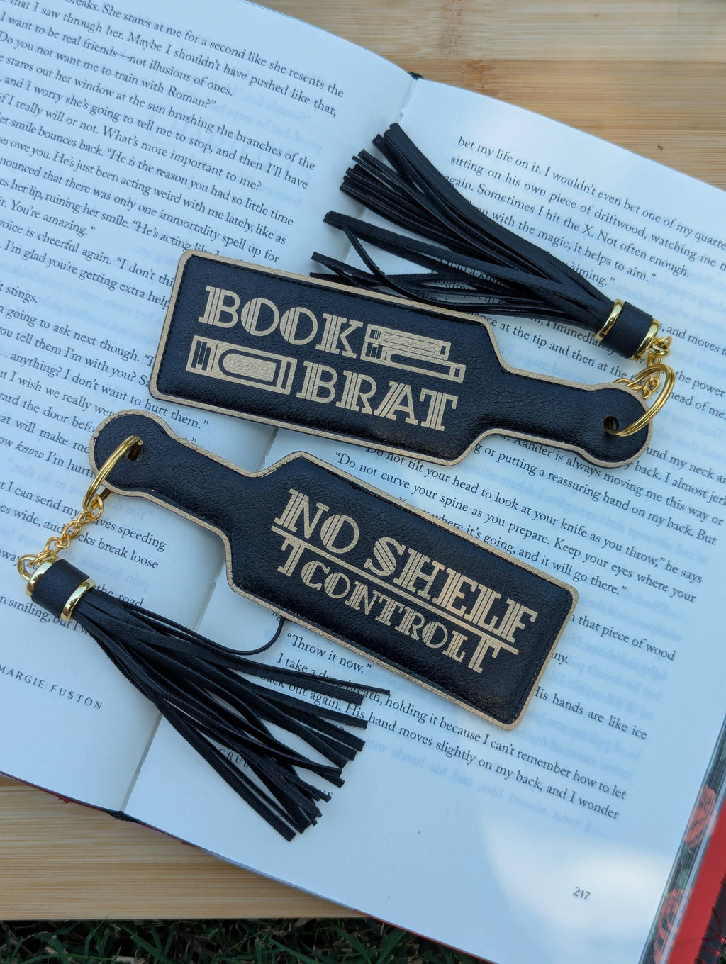 Bookish Book Brat Paddle Faux Leather Bookmark & Keychain