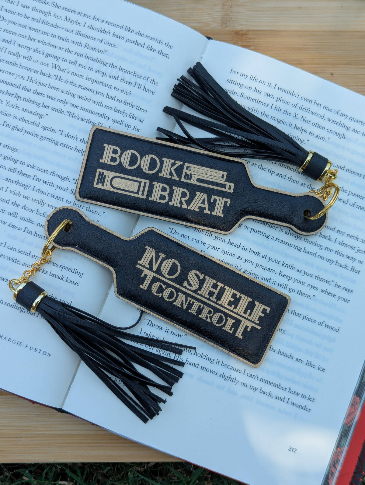 Bookish Book Brat Paddle Faux Leather Bookmark & Keychain