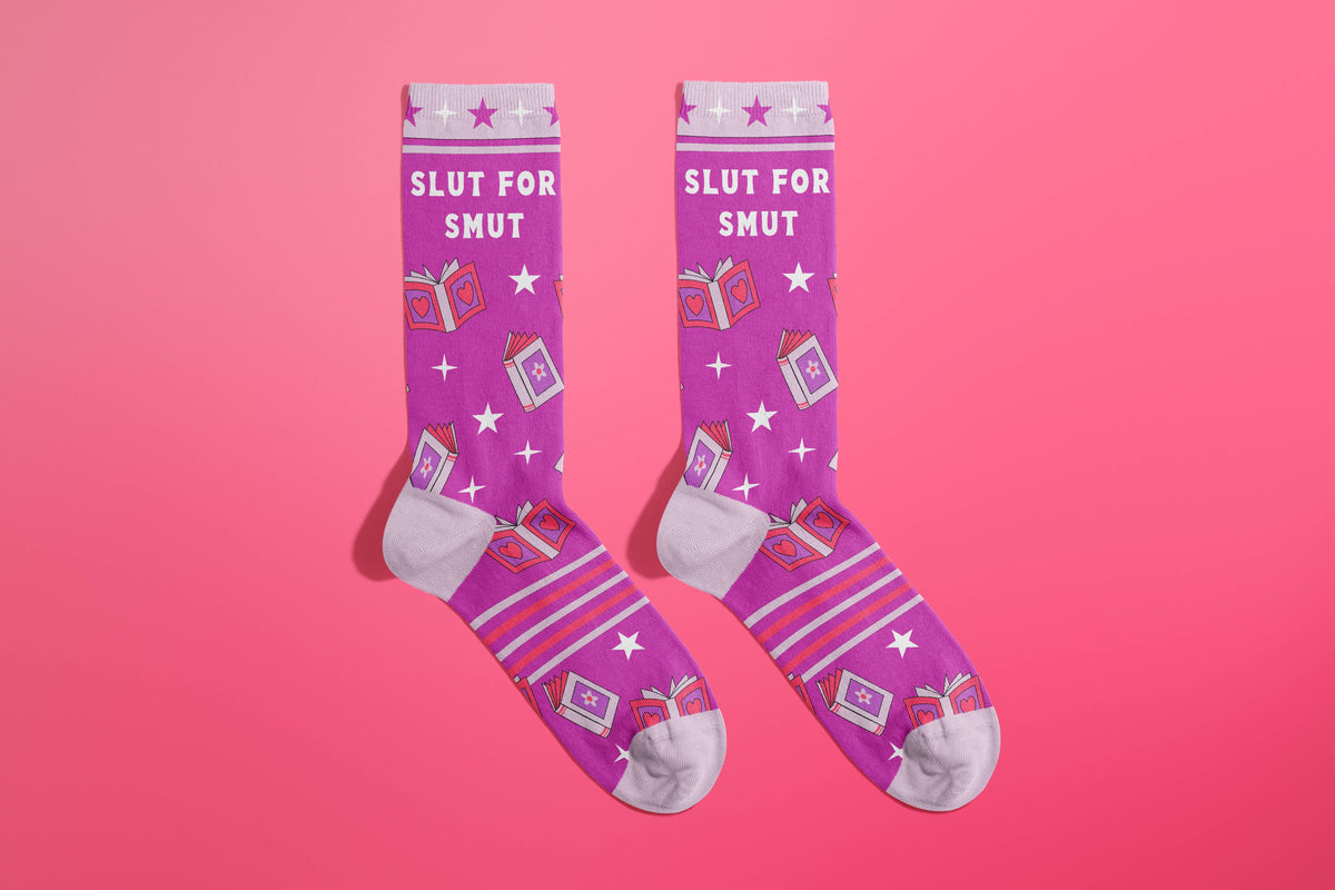 Slut For Smut Socks (books, bookish, gifts)